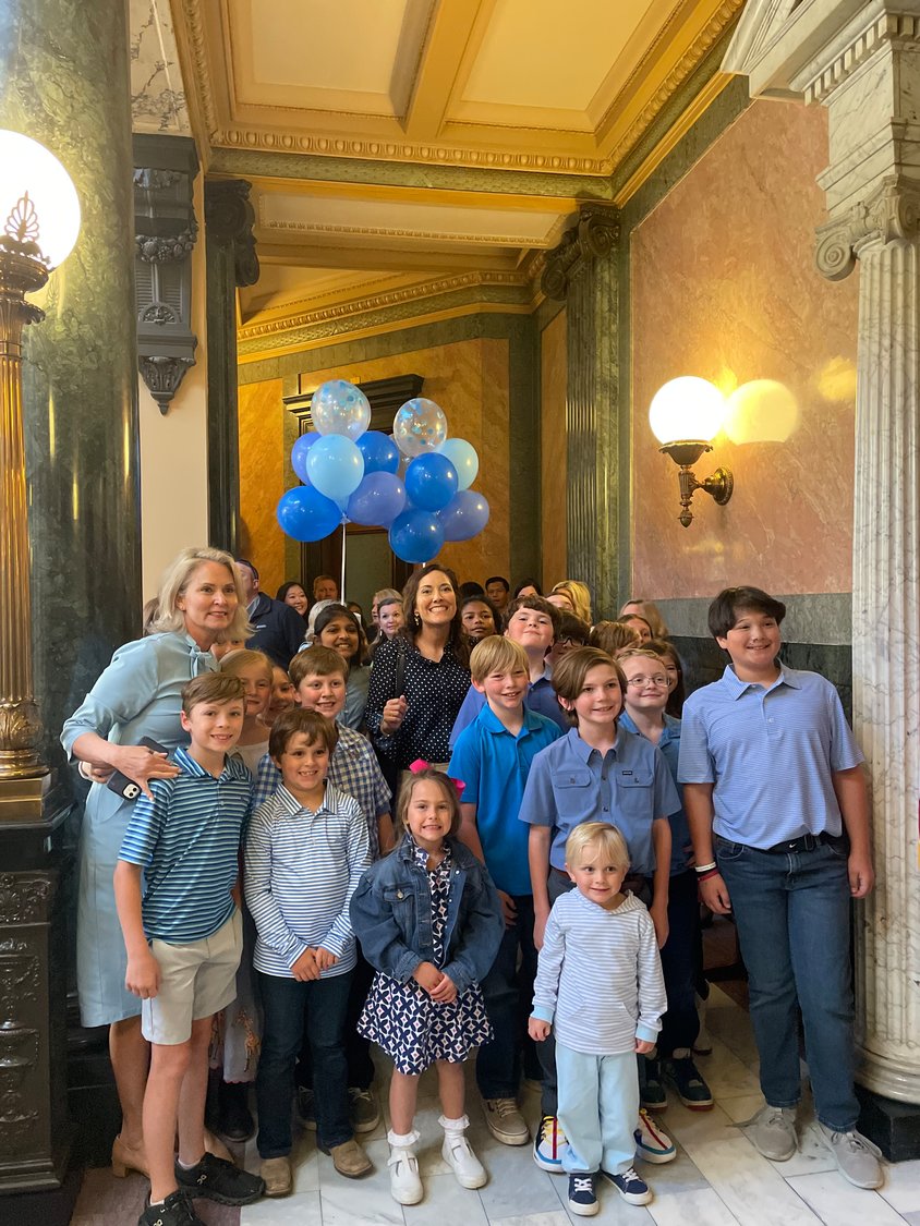 Mannsdale Upper Elementary School students took a tour of the State Capitol on March 3 with teacher Lisa Parenteau and State Rep. Jill Ford. The students helped make the blueberry the official state fruit after learning about a similar initiative by elementary school students in Kansas last year.
